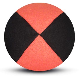 Flames 'N Games 5x Pro Thud Juggling Balls (SUEDE) Professional Juggling Balls Set of 5 + Travel Bag! (Black/Orange)