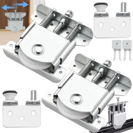 lankai Pack of 4 Sliding Door Castors Metal, Sliding Door Rollers, Mute, Castors Sliding Door, Furniture Sliding Door Fitting, Sliding Door Rollers, Cupboard, for Wardrobe, Cabinet, Window, Sliding