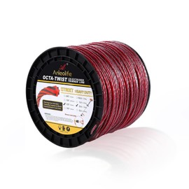 A ANLEOLIFE 3-Pound Heavy Duty Octa-Twist .120-Inch-by-656-ft Trimmer Line Spool,OTRIXT Co-Extruded Multi-Edge Spiral Weed Eater String, Red