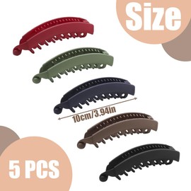 5 Stück Groß Bananenspange Haare Bunten Banana Clip Bananen Haarspangen für Dickes Haar,Rutschfeste Pferdeschwanz Halter Clip für Damen für Dickes Dünnes Haar