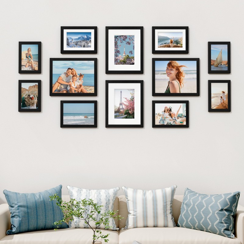 Vittanly 12 Pack Picture Frames Collage Wall Decor for Mounting