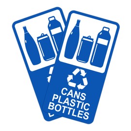 2PCS Recycle Sign for Trash Can，Self-Adhesive Waterproof Fade-Resistant Recycle Cans and Bottle Only Stickers for House，Home，Business，Shop，School，Public Area 3.9 x 8 In