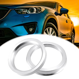 ACROPIX 57.1mm to 66.1mm Universal Car Hub Centric Rings Silver Tone - Pack of 2