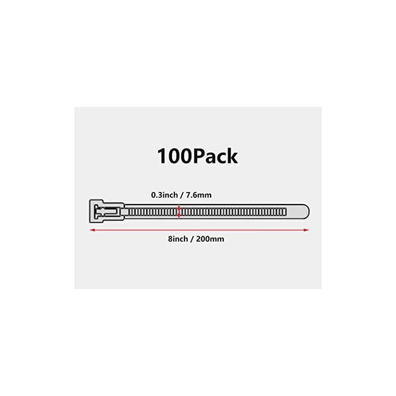 Oksdown Cable Ties Resealable Yellow 200mm × 7.6mm Pack of