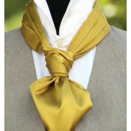 camellucci Gold Cravat Ascot Tie Silk Day Cravat Ascot A093 BoomBowtie
