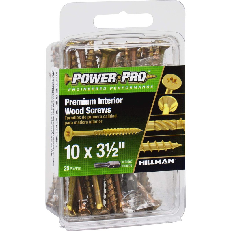 HILLMAN Fasteners 42475 Star Screw (25 Pack), 10 x 3.5"