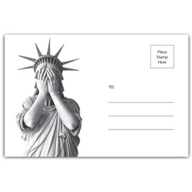 Guajolote Prints Weeping Satatue of Liberty - Political Protest Voting Postcards to Congress, Senate, Constituent - 4x6 inches, 24 Ct