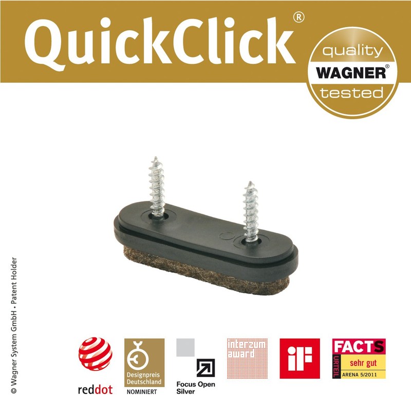 Wagner QuickClick Tandem Chair Glides Felt Glides 16 Pieces Set