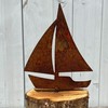 Garden Magic Decorative Ship Sailing Boat in Rust Look for