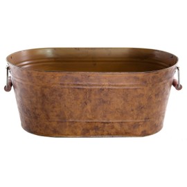 Gardener Select 17.3" Oval Planter with Handle, Rusty