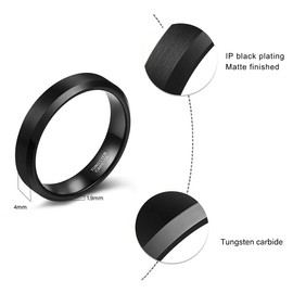 SHINYSO Anillos de tungsteno de 4 mm, 6 mm, 8 mm, para hombres y mujeres, acabado mate, color plateado y negro, ajuste cómodo, talla 5-13, tungsteno, no aplica