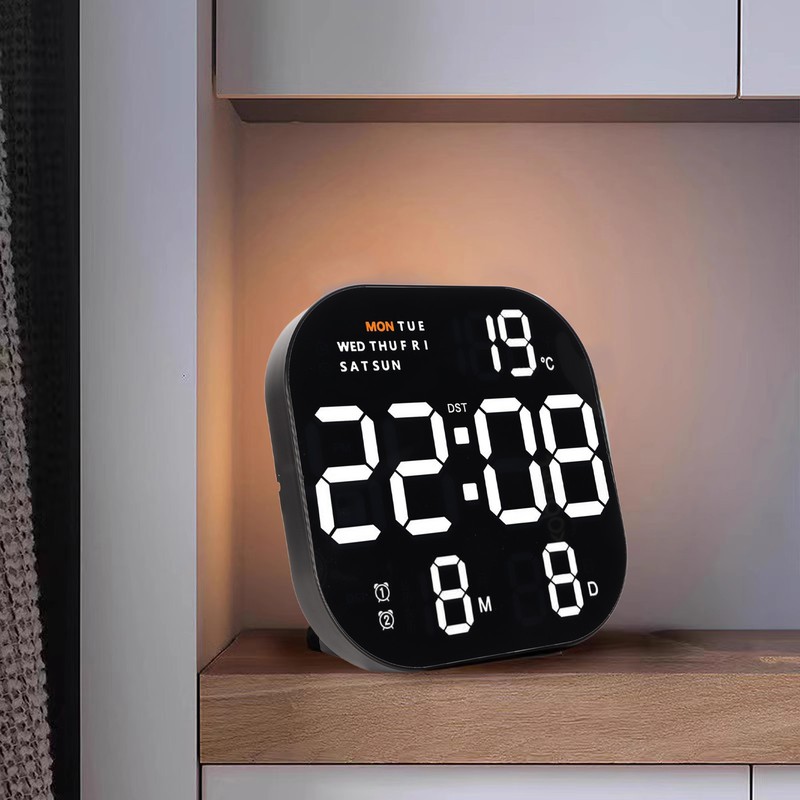 Digital Clock Large Screen LED USB 5V Remote Multifunctional Temperature