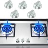 5x Oven Cooker Hob Control Silver Knob Switch + 5