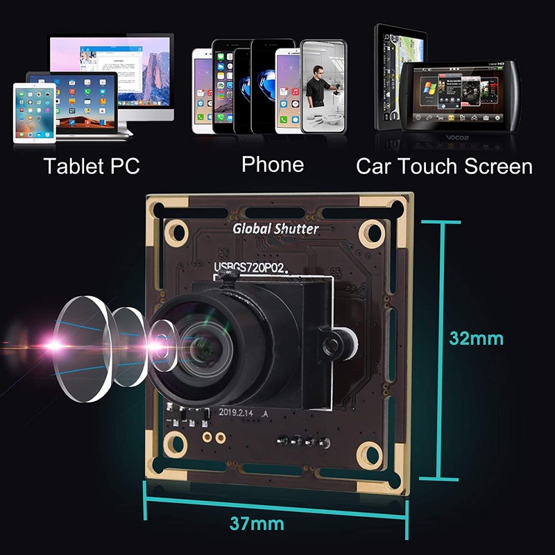 G Global Shutter Fisheye Camera Module, 1MP 60FPS Fisheye Monochrome