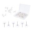 AIEX 100pcs Clear Round Push Pins, Silver Ball Push Pins