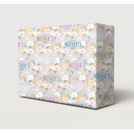 2 Sheets Happy Mother's Day Silver Elegant Wrapping Paper Flowers Background Giftwrap (PA)