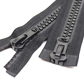 MebuZip #10 118 Inch Two Way Separating Jacket Zipper Heavy Duty Plastic Zipper Black Large Resin Zippers for Sewing Coat Jackets Clothes Parka (118" 300cm)