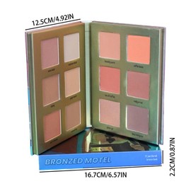 Blush Palette Book - Made By Mitchell, Long Lasting Blush Palette, Multi-use Blush, Festival Gift Birthday Gift, Christmas Gift - Color: BRONZE BOOK, net weight: 4.5g*12