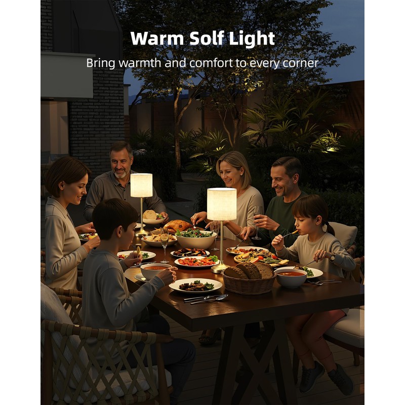 Cordless Table Lamp, 8000mAh, Dimmable, Ambient Light, 2700K, Touch Control,