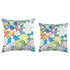 Murakami Smiling Flower Colorful Pattern Hippie Throw Pillow
