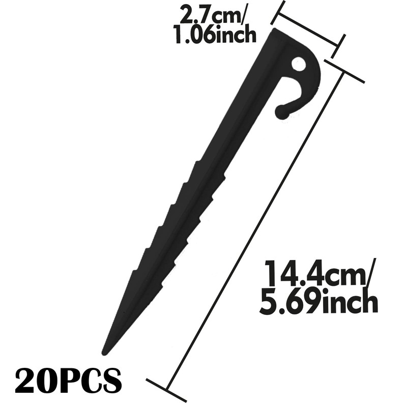 SZCXDKJ 20 Pcs Plastic Tent Pegs, Heavy Duty Plastic Camping