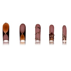 Long Press on Nails Square Fake Nails Brown False Nails French Artificial Nails with Flowers Designs Cute Fall Nails LeopardStick on Nails for Women 24pcs