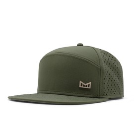 melin Trenches Icon Hydro, Canopy/Khaki, Men's Performance Snapback Hats, Water-Resistant Fitted Flat Bill Baseball Caps for Men & Women, Golf, Running, or Workout Hat, XL