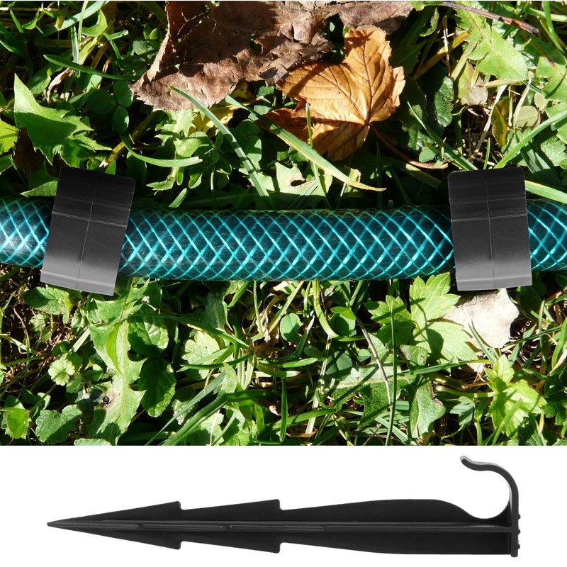 com-four® 50x fixing hooks for irrigation pipes - Plastic ground