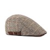 Anshili Men's Flat Cap Women's Checked Ski Hat Newsboy Cap