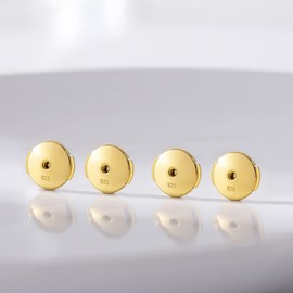 Earring Backs Gold for Stud 925 Sterling Silver Safety Locking Lifters Secure Hypoallergenic Magic Earring Backs