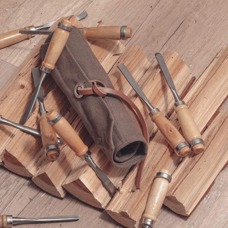 Tool Roll Bag with 10 Slip Pockets, Portable Small Tools