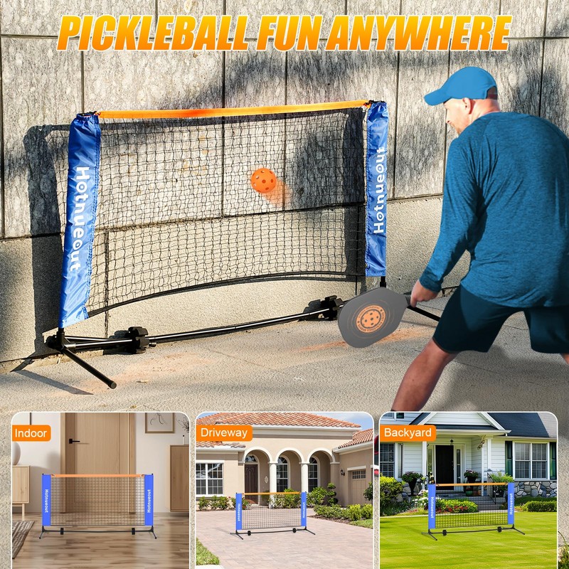 Hotnueout 5FT Small Mini Pickleball Net Set - Quick Setup