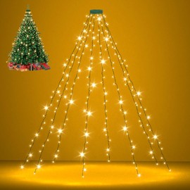 cshare Christmas Tree Lights, 280LED Christmas Lights for Tree with Timer 8 Modes 6.6ft * 8 Lines Christmas Decorations for 6-7ft Chritsmas Tree Warm White