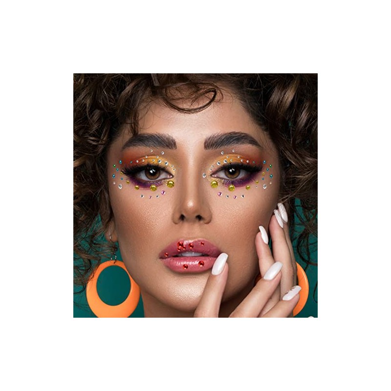 2310 Stück Glitzersteine Gesicht Selbstklebend, 14 Blätter Glitzersteine Selbstklebend Gesicht
