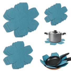 Pack of 9 Felt Pan Protectors, Stacking Protection with 3 Sizes, Heat Resistant Pot Protector, Pot Protector, Stacking Protection for Pans, Pots and Bowls, Kitchen Utensils