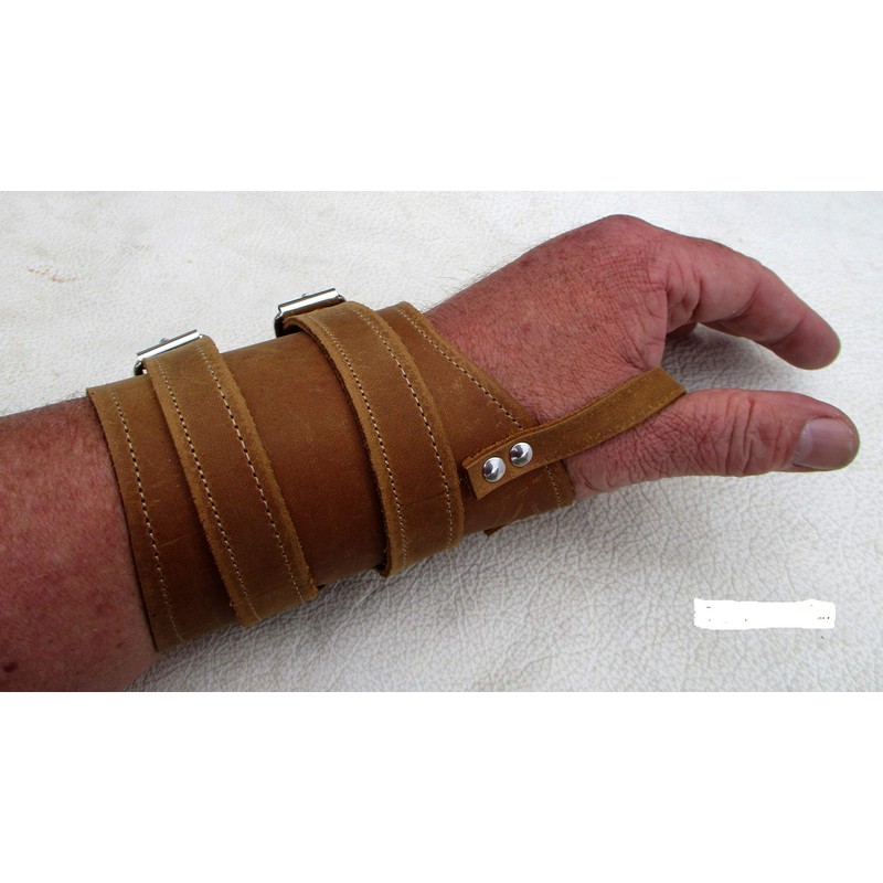 Leather Wrist Corset Right for Circumference 19-25 cm Light Brown