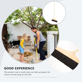 Mikikit Horsehair Broom, Horsehair Broom or Wood Floors Indoor Broom Soft Bristle Broom for Hardwood Floors Wooden Broom Horsehair Broom Indoor(90cm)