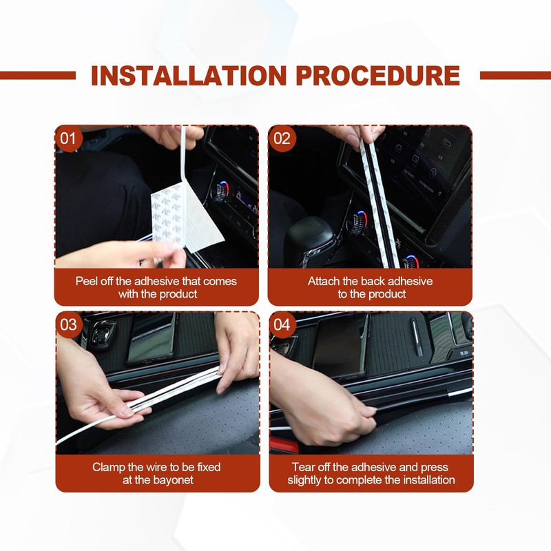 4Pcs Car Wire Sleeve, Car Concealed Wire Cover Line Sleeve