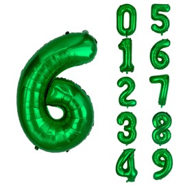 40 inch Big Size Number 6 Foil Helium Balloons Birthday Party Celebration Decoration, Digital Decorations Supplies, Wedding Anniversary Inch Decoration Kids(Green,Number 6)