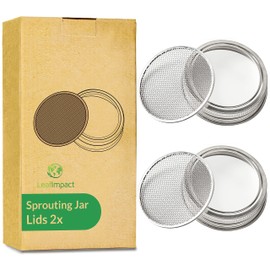 2 Pack Sprouting Jar Lids | for 7cm Regular Mouth Mason Jars | Easy Fresh Sprouts at Home | Strainer Screen for Canning Jars | 304 Stainless Steel Mesh Lid for Growing Broccoli, Alfalfa, Beans & More