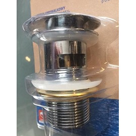 Succsale Sink Pop-Up Valve Pop-Up Waste with Push Click Clack Push Function for Basins with Overflow Chrome-Plated Brass G1/14 "