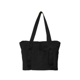 Oblu life Large Lightweight Tote Bag for Women, Yoga Gym Beach Travel Bag, Fits 16" Laptop & Yoga Mat, Waterproof Nylon Black