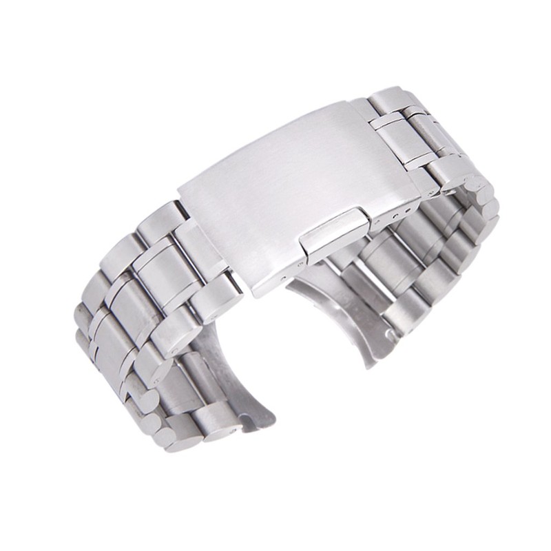 時計バンド 交換ベルトステンレス製 腕時計ストラップ 22mm シルバー (シルバー)