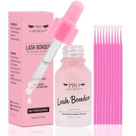 PRO LASHBEAUTY Pro Lash Bonder para Extensiones de Pestañas Super Bonder Pegamento Acelerador Con 10Pcs Hisopo de Algodón Extensión de Pestañas Sellador de Retención Más Larga Resistente Al Agua A Pru