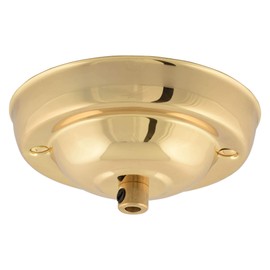 ElekTek Ceiling Rose with Strain Relief Diameter 108 mm Metal Designs Powder Coating for Ceiling Pendant Lights Brass