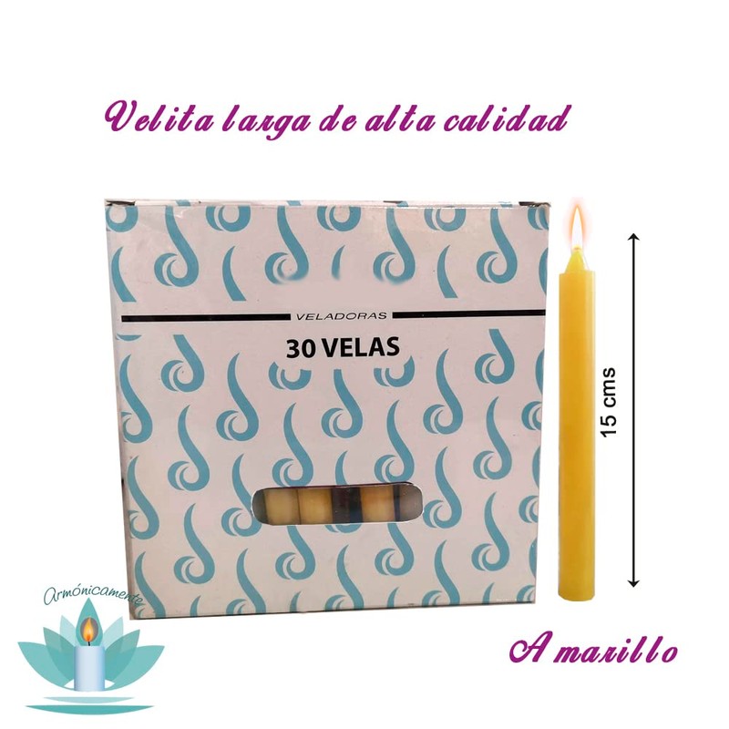 VELA PARAFINA ALTA CALIDAD 30 PZAS 15 CM X 1.5