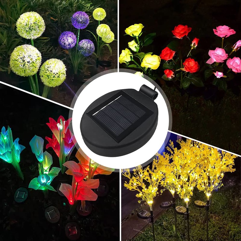 2/4 Solar Flower Lights Replacement Top Solar Panel Lantern Lid