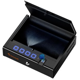 Bonsai Biometric Safe, 3-Way Quick Access Fingerprint Safe with Type-C Port, Small Lock Box with Light for Nightstand, Bedside, Car, and Home