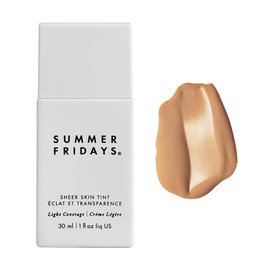 Summer Fridays Summer Fridays Sheer Skin Tint - Tinted Moisturizer with Hyaluronic Acid - Helps Diminish Uneven Skin Tone - Sheer to Light Coverage - Shade 4.5 - Medium with Cool Peach Undertones (1 Fl Oz)