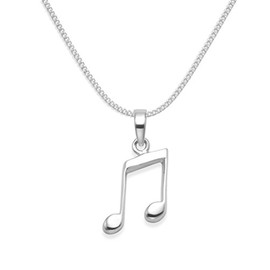 Heather Needham Sterling Silver Musical Note Necklace on 17" silver chain - Semi Quaver Pendant - SIZE: 18mm Gift Boxed 8076/B43HN
